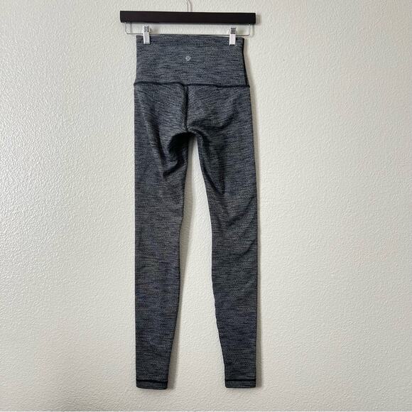 Lululemon Wunder Under Pant (Hi-Rise) Luon Variegated Knit Black Heathered Black - Picture 3 of 6